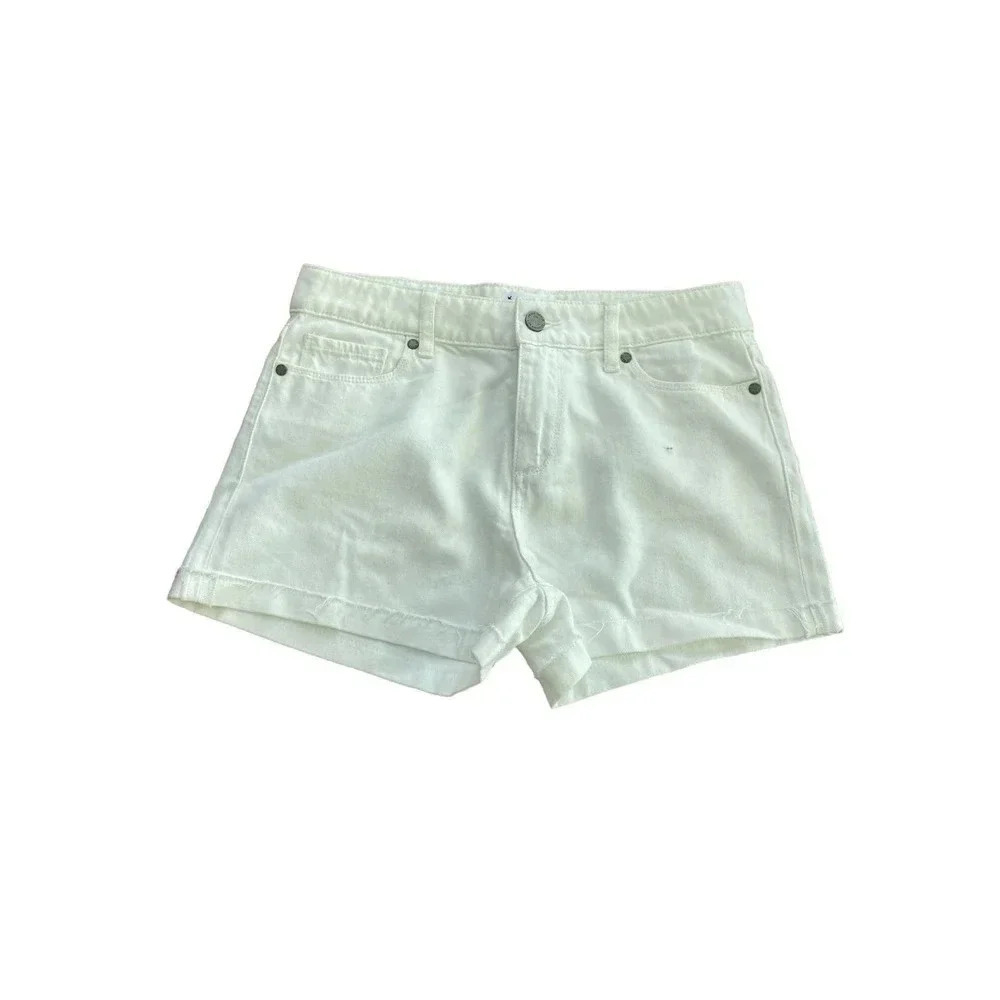 Paige Women's White Wash Flat Front Jimmy Jimmy Jean Shorts Size 27